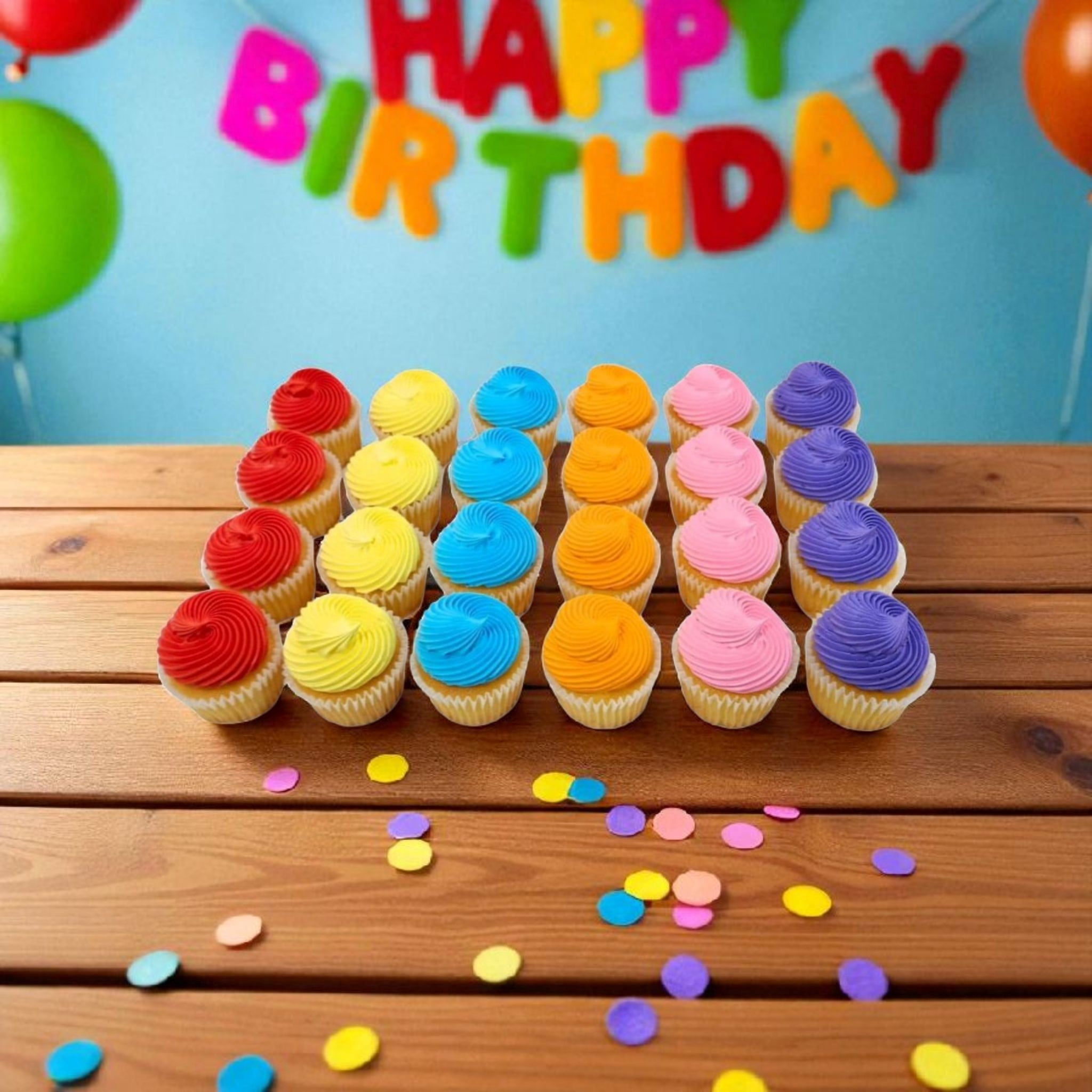 Freshness Guaranteed, White Cupcakes, 24 Count, Colors, Shelf Stable