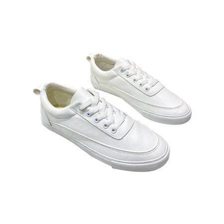

Harsuny Men Sports Lightweight Walking Shoes Fashion Round Toe Skate Shoe Work Breathable Low Top Casual Sneakers White 9