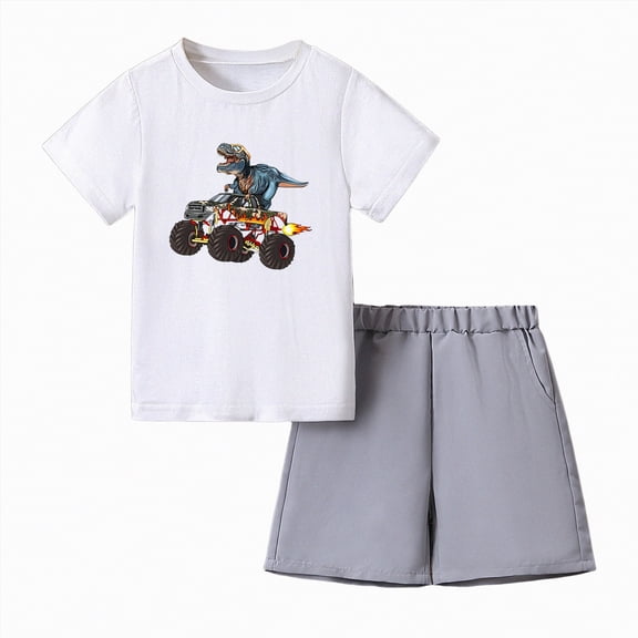 TOWED22 Toddler Little Boys Short Sleeve T-Shirt Camouflage Shorts Set Summer Clothes Outfits K,2-3 Y