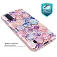 thumbnail image 2 of Samsung Galaxy A01 Case, Rosebono Hybrid Dual-Layered IMD Design Graphic Hexagon Marble Anti-Scratch Drop Protection Skin Cover Shockproof Case for Samsung Galaxy A01, 2 of 4