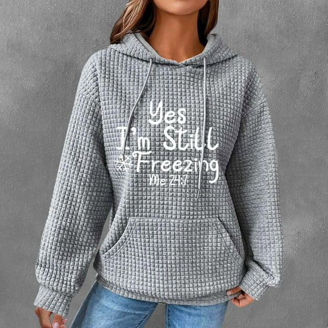 Birdeem Mode Décontractée pour Femmes Manches Longues Col Rond Chandails en Molleton Hauts Blouse Chandail à Capuchon Simple