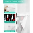 thumbnail image 3 of No Hook Shower Curtain with Snap in Liner, Red Grey Black and White Geometric Striped Hotel Shower Curtains for Bathroom, Washable Shower Curtain Liner Set with Mesh Top Window, 36"x78", 3 of 6