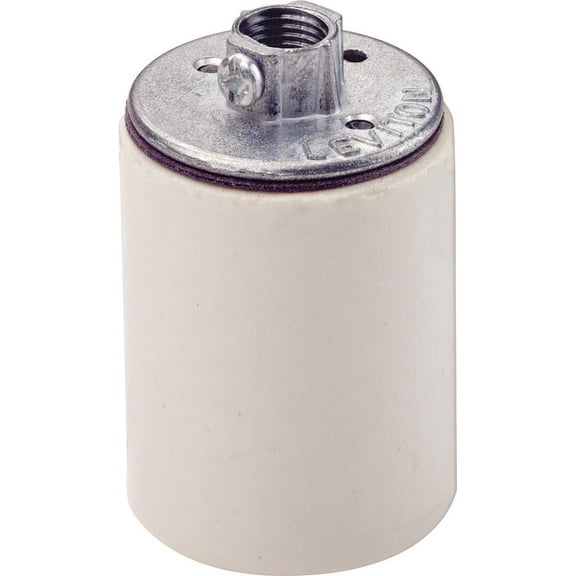 Leviton 10045 Lamp Holder, 250 V, 660 W, Phenolic Housing Material, White