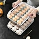 thumbnail image 4 of Wosthever Caja de huevos rodante automática Gran capacidad de almacenamiento Contenedor de huevos de cocina Cajón de huevos anti-rotura Organizador de Organizadores de utensilios de cocina Gris Wosthever HA026958-01, 4 of 5