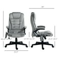 thumbnail image 3 of 6-Point Vibrating Massage Office Chair with Lumbar Heat, Adjustable Height Executive Desk Chair, Gray High-Back Ergonomic Computer Chair, 3 of 9