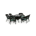thumbnail image 4 of Tortuga Portside 7 Piece Patio Dining Set - Dark Roast Wicker with Haliwell Caribbean Cushions, 4 of 5