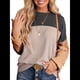 thumbnail image 1 of Moda para Mujer 2025, Camisetas Holgadas Informales de Punto con Cuello Redondo y Larga con Bloques de Color Negro L, 1 of 7