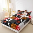 thumbnail image 4 of Homewish Basketball Gamer Twin Sheet Sets,Ball Sport Twin Fitted Sheet,Geometric Checkered Striped Flat Sheet For Boys Kids,Luxury Bedroom Decor,3-Piece, 4 of 7