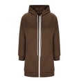thumbnail image 5 of Long Hoodies for Women Fashion 2026 Full Zip Up Oversized Fleece Lightweight Casual Fall Jacket Coat with Pocket, 5 of 8
