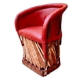 thumbnail image 1 of Silla Equipal Tradicional Rustico 100% Piel Color Rojo, 1 of 6