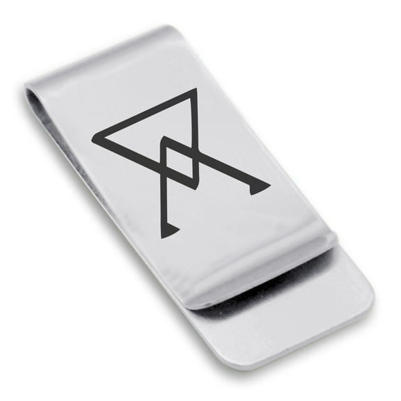 Stainless Steel Arsenic Alchemy Symbol Classic Slim Money Clip Credit Card Holder