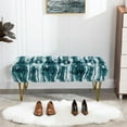 thumbnail image 4 of Home Soft Things Jacquard Faux Fur Ottoman - Deep teal - 46"x16"x22", 4 of 8