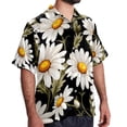 thumbnail image 2 of Daisy Men's Short Sleeve Button Down Poplin Hawaiian Shirt for Summer Beach, Casual Printed Unisex Style, 2 of 6