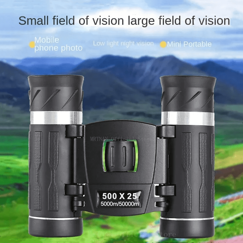 500x25 Zoom Telescope Professional BAK4 HD Powerful Binoculars Long Range Portable Outdoor Folding FMC Binocular Camping Travel