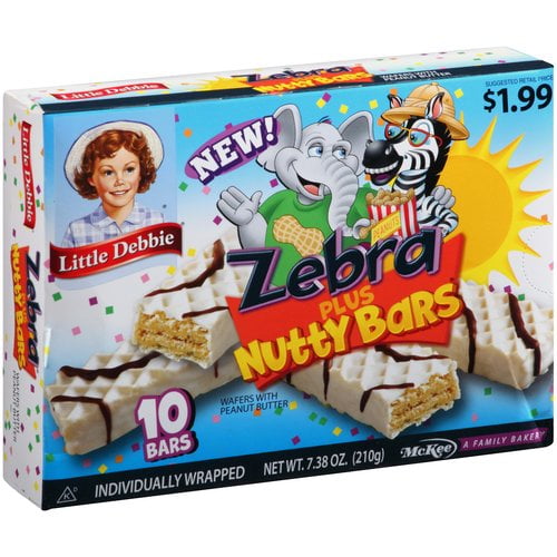 Little Debbie Zebra Plus Nutty Bars, 10ct, 7.38oz