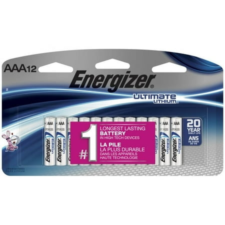 - Energizer Ultimate Lithium AAA Batteries, 12 Pack