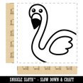 thumbnail image 2 of Peeking Flamingo Square Rubber Stamp Stamping Scrapbooking Crafting - Large 2.75in, 2 of 7