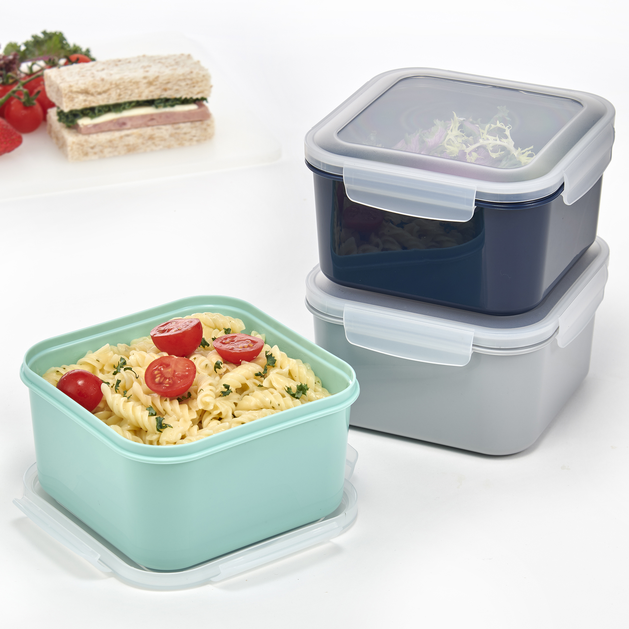 Mainstays Gray Polypropylene Airtight Sandwich Food Storage Container