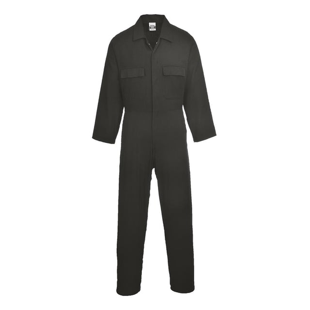 Portwest - Mono Euro de Algodón Trabajo para Adultos Unisex (Negro)