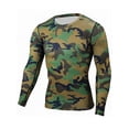 thumbnail image 2 of Gomelly Mens T Shirt Long Sleeve Compression Base Layer Tops Stretch Men Breathable Sports Skinny Long -sleeved Camouflage Green S, 2 of 7