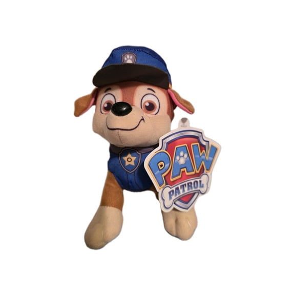 Paw Patrol - CHASE 8" Plush Stuffed Animal Toy Spin Master (BONUS 1 FUN CHOPS)