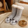 thumbnail image 5 of Lumtrix Women's & Men's Cute Animal Thick Fuzzy Slipper Socks Non Slip Warm Cozy Socks Indoor Winter Fleece Socks G One Size, 5 of 5