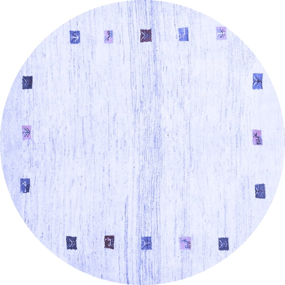 Ahgly Company Indoor Round Solid Blue Modern Area Rugs, 3' Round