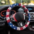 thumbnail image 3 of Uorisanigo American Flag Design Car Steering Wheel Cover 15 Inch Steering Wheel Cover for Women Personalized Car Steering Wheel Protector for Winter Flannel Car Accessories Gift for Friends, 3 of 8