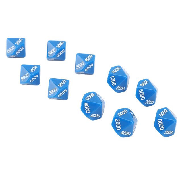 Dice Toy,10pcs 10 Sided Dice With White Number Wise Teaching Dice For Games Education Entertainment