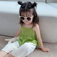 thumbnail image 4 of Magazine Girls Summer Pure Color Comfortable Breathable Halter Belt Blouse 2-11Y, 4 of 7