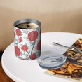 thumbnail image 3 of 12oz Coffee Tumblers Pioneer Flower Floral Print Pattern Stainless Steel Vacuum Insulated Travel Tumbler Coffee Cups Mug with Lid and Straw with Cleaning Brush for Cold & Hot Drinks, 3 of 5