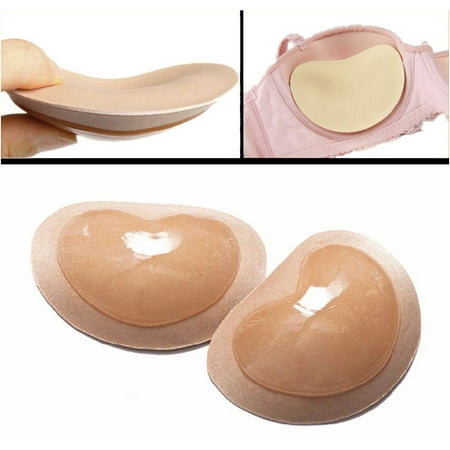 Qcmgmg Womens Inserts Adhesive Bra Pads Breathable Push Up Cups for Lingerie & Bikini Enhancer Removable Padding