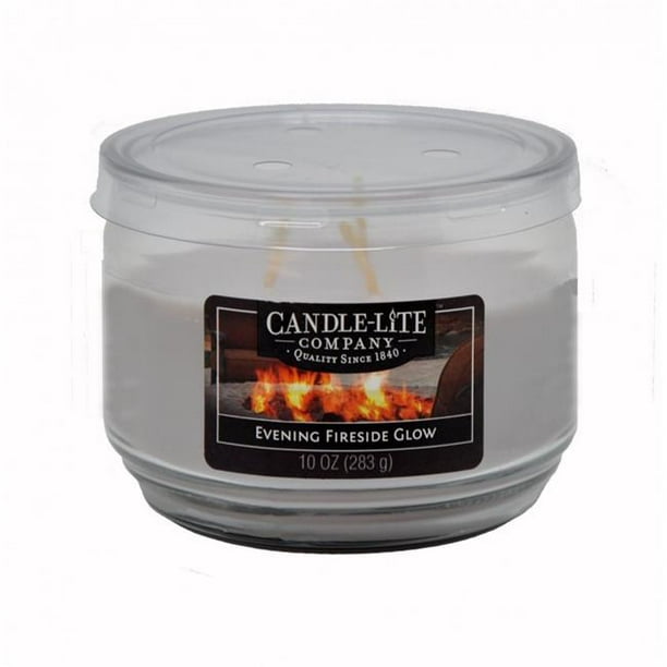 Candle lite 1879251 4 Pack Evening Fireside Glow Jar Candle, 10 oz