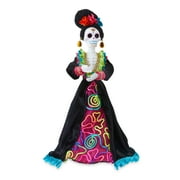 Dia de los Muertos Multi-color Resin Mariachi Skeleton in Dress Decoration, 8.5 in x 6 in x 15 in, by Way To Celebrate
