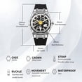 thumbnail image 5 of BOZLUN Watches for Men Skeleton Automatic Mechanical Watch Luxury Dress Stainless Steel Waterproof Luminous Wrist Watches, 5 of 7