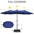 thumbnail image 2 of REKHH 13 ft Triple-size Patio Umbrella w/Base Included - Market Extra-Large Double Sided Umbrella - Twin-size Patio Parasol w/Easy Crank & 12 Strong Ribs & Ventilation Openings, Navy Blue, 2 of 9