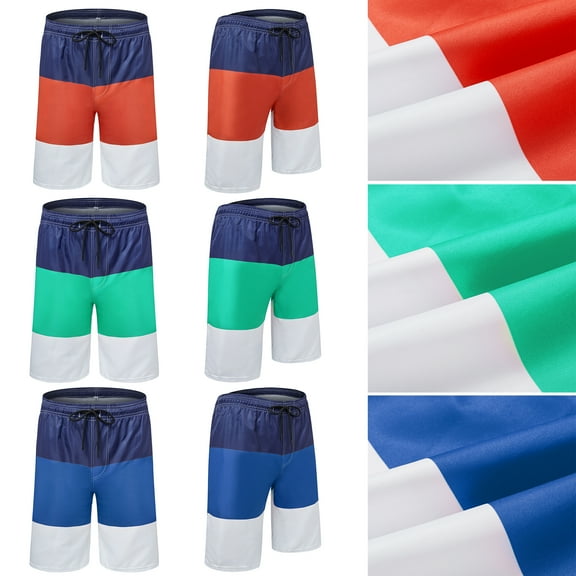 Men’s Surf Board Shorts Summer Swimwear Beach Swim Trunks, Red, S