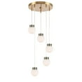 thumbnail image 5 of Woodbridge Lighting Tanner 5-Light LED Opal Bullet Cluster Pendant in Brass, 5 of 5