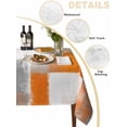thumbnail image 2 of Orange Grey Abstract Art Table Cloth 52x70 Inch Rectangle, White Graffiti Retro Gradient Waterproof Tablecloth Washable Table Cover for Party Picnic Dinner Decor, 2 of 9