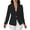 Black, variant on Women's Casual Sleeve Button-up Long-sleeved Patchwork Blazer