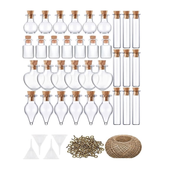 Multipurpose Mini Glass Bottles Jars with Cork Stoppers Set for Storing Wishing