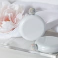 thumbnail image 2 of Koyal Wholesale Matte White Round Flasks with Rhinestone Lid for Bridesmaid, 10-Pack, 2 of 5
