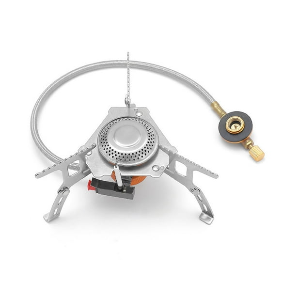 yeacher Portable Stainless Steel Camping Stove with Electric Ignition, Foldable Gas Canister Burner for Outdoor Cooking, BBQ, and Hiking