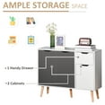 thumbnail image 4 of HOMCOM Sideboard Storage Cabinet with Drawer, White and Grey, 4 of 10