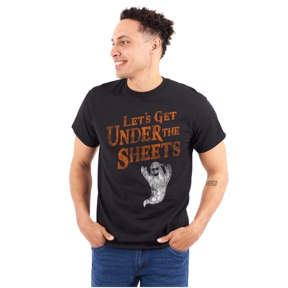 Ghost Under the Sheets Halloween Men's Graphic T Shirt Tees Brisco Brands S