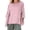 Pink, variant on Women's Short Sleeve T-Shirt, Round Neck 3/4 Sleeve Loose Fit Top, Casual Cotton Linen Blend Shirt for Summer Autumn Daily Wear