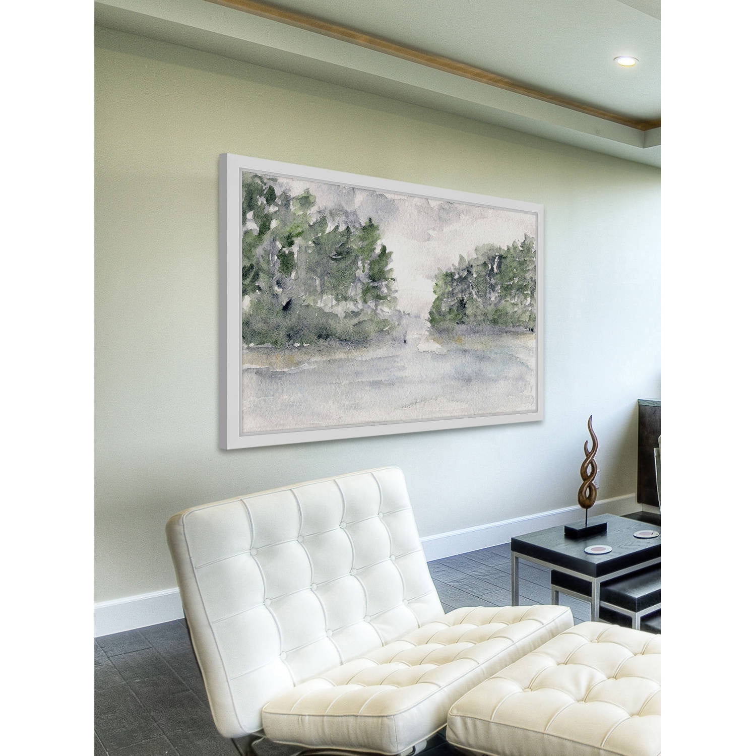 Marmont Hill "Rainy Lake Landscape" by Thimble Sparrow Framed Painting Print