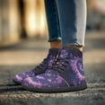 thumbnail image 2 of POLERO Butterfly Moon Floral Purple Walking Shoes Wide Width Running Sneaker for Women High Top Business Barefoot Shoes Walking Office Work Shoe Lace-Up Running Sports Outdoor Sneakers, 2 of 7