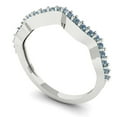 thumbnail image 2 of 0.23 ctw Wedding Band for Women - 18K White Gold Blue Moissanite Stackable Eternity Ring, 2 of 6