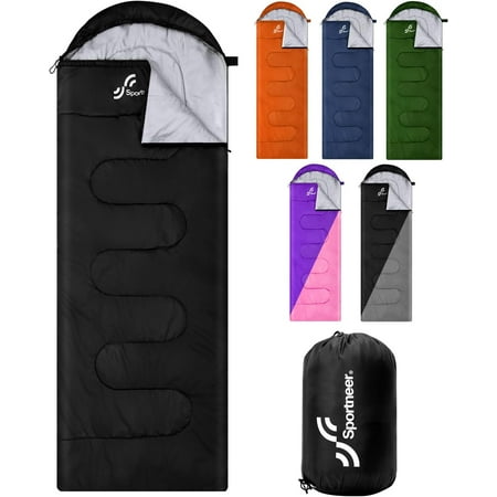 Sleeping Bag 3 Seasons Warm Cold Weather Sleeping Bags for Adults Kids Boys Girls with Compression Sack- Lightweight Camping Essentials Gear Accessories Backpacking Hiking